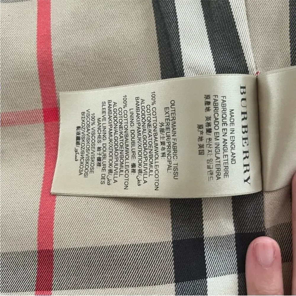 BURBERRY Kensington Long Trench Coat Jacket 2 - Picture 12 of 13